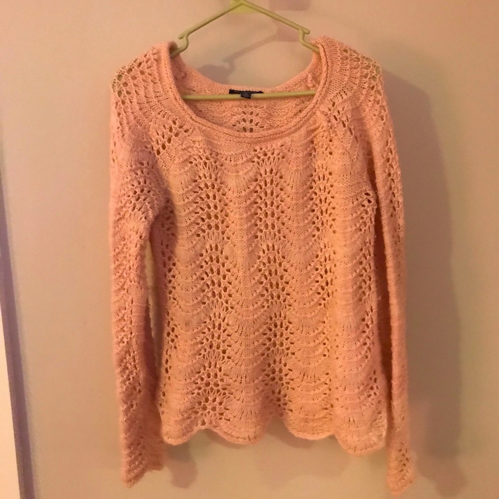 Pink Scalloped Sweater